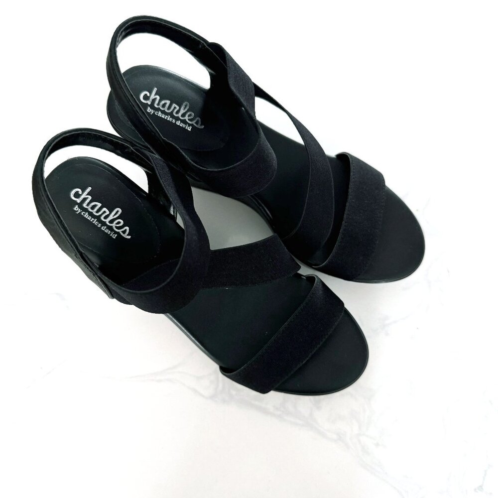 Charles by Charles David Black strappy platform wedges